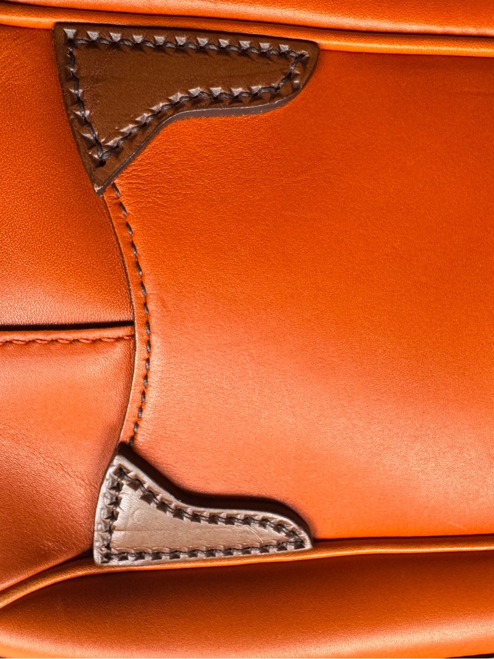 Prada Orange Leather Shoulder Bag with Brown Trim - Picture 2 of 16